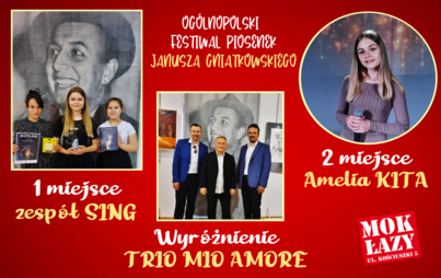 Zdjęcie do Sukcesy na Og&oacute;lnopolskim Festiwalu Piosenek Janusza Gniatkowskiego! 